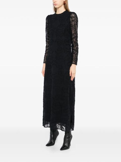 FARM Rio floral-embroidered maxi dress - Black