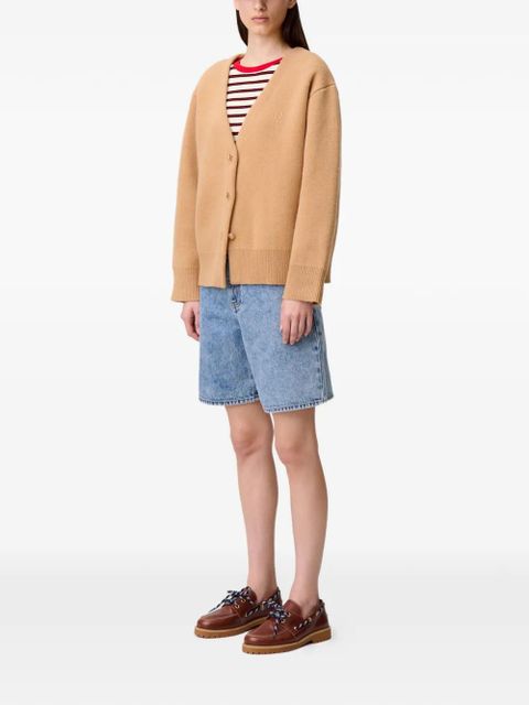 Claudie Pierlot button embroidered-logo cardigan - Neutrals