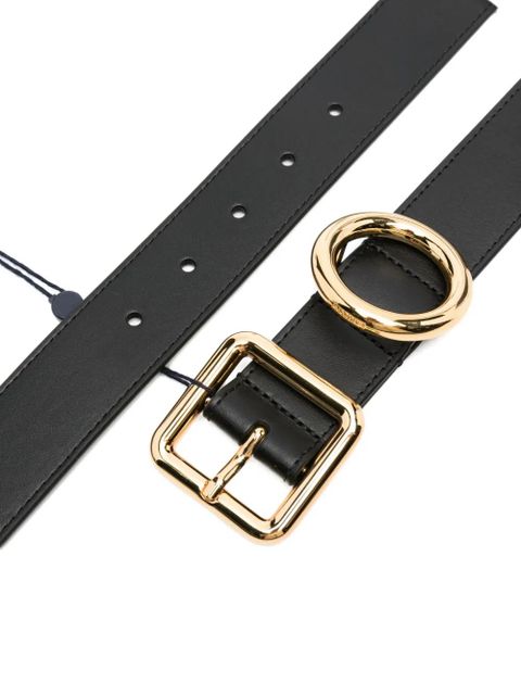 Jacquemus double-buckle leather belt - Black - zdjęcie produktu nr 2