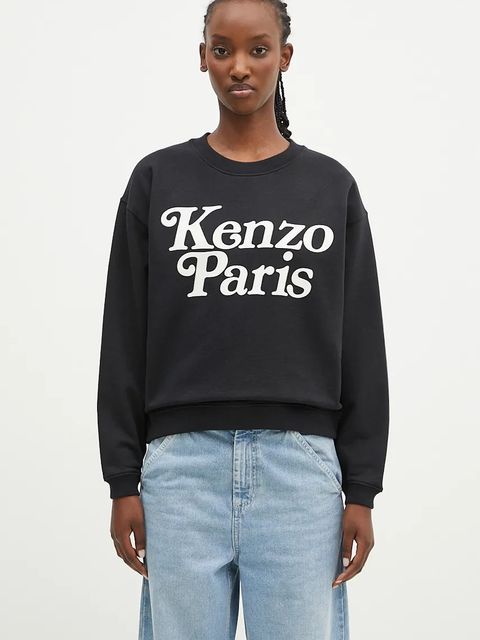 Kenzo bluza bawełniana by Verdy Regular Sweatshirt damska kolor czarny z nadrukiem FE52SW1274MF.99 - zdjęcie produktu nr 1