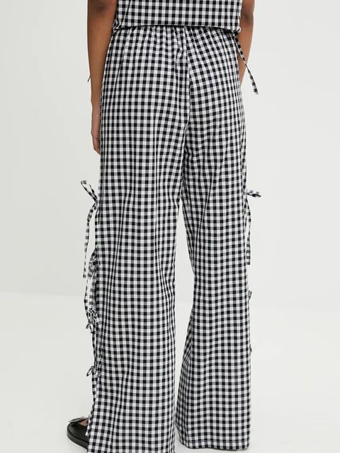 Answear.LAB spodnie bawełniane damskie kolor czarny proste high waist