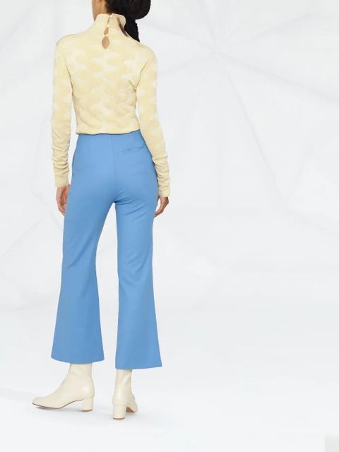 Nanushka cropped kick flare trousers - Blue