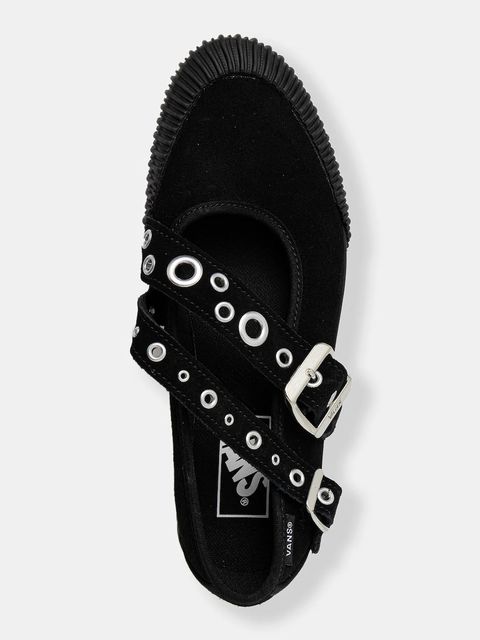 Vans baleriny zamszowe Mary Jane Straps kolor czarny VN000D9ABLA1