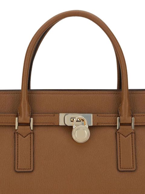 Michael Kors lock-accent top-handles tote bag - Brown