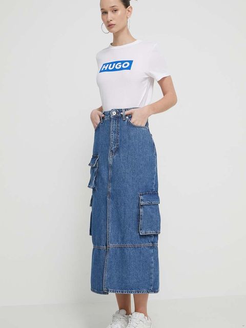 Hugo Blue t-shirt bawełniany Classic Tee_B - zdjęcie produktu nr 2