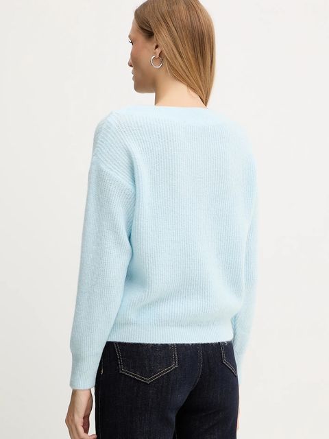 Morgan sweter z domieszką wełny MREINE damski kolor niebieski MREINE