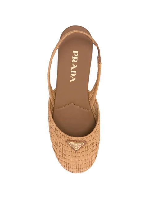 Prada logo-detail flat pumps - Neutrals