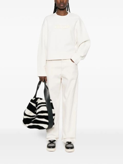 Moncler logo-patch sweatshirt - Neutrals