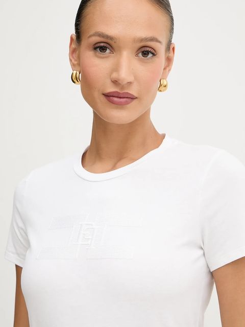 Elisabetta Franchi t-shirt bawełniany damski kolor biały MA00756E2