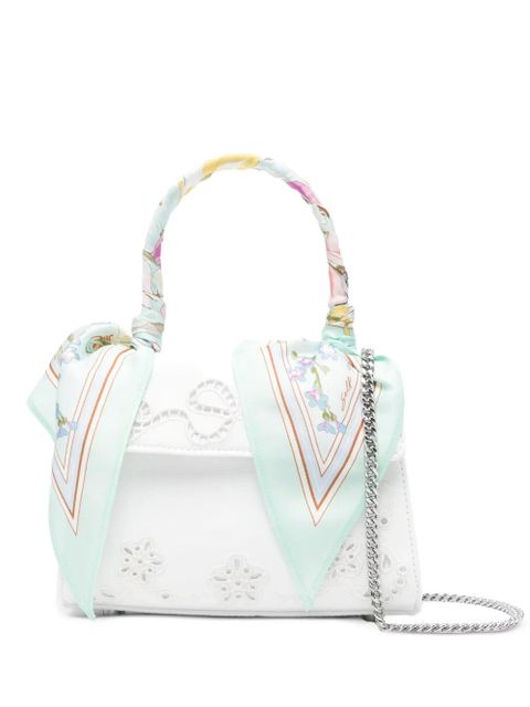 Self-Portrait floral top handle mini bag - White - zdjęcie produktu nr 1