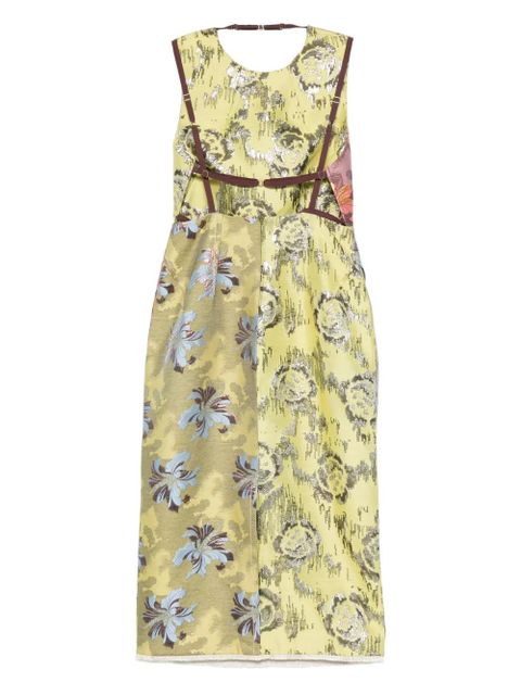 ALEMAIS floral-patchwork sleeveless dress - Yellow