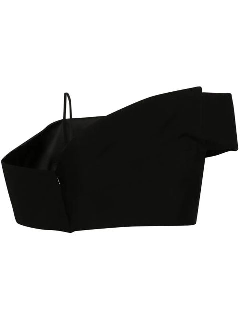 Alexander McQueen deconstructed asymmetric crop top - Black - zdjęcie produktu nr 1