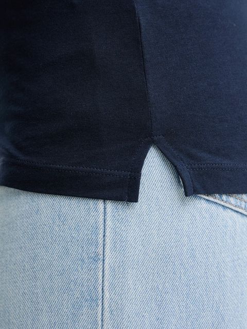 Guess t-shirt bawełniany damski kolor granatowy W1YI1B I3Z14