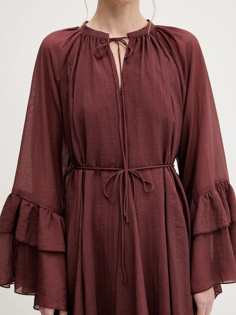 Answear.LAB sukienka kolor bordowy mini rozkloszowana