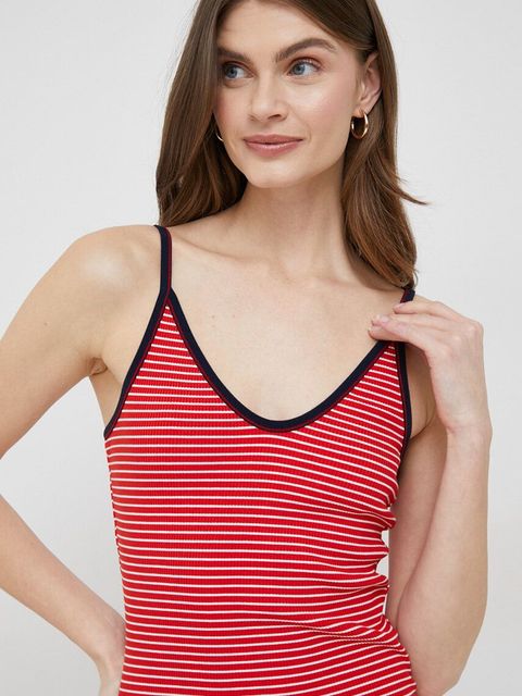 Tommy Hilfiger sukienka kolor czerwony midi prosta