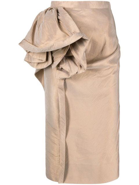 Maison Margiela moiré-effect ruffled midi skirt - Neutrals - zdjęcie produktu nr 1