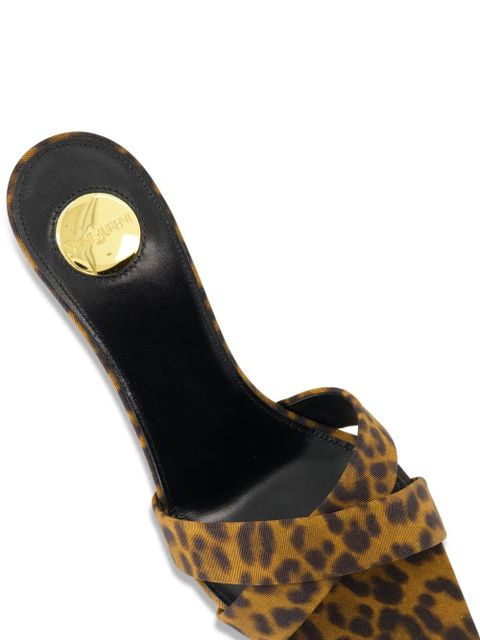 Saint Laurent 75mm leopard-print sandals - Brown