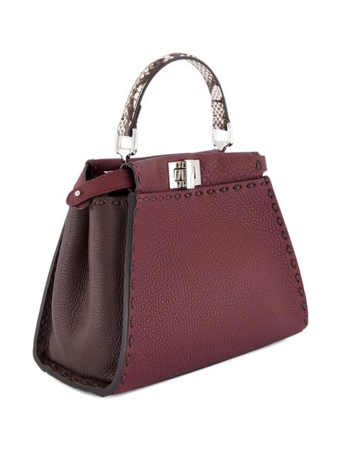 FENDI Peekaboo top-handle leather tote bag - Red