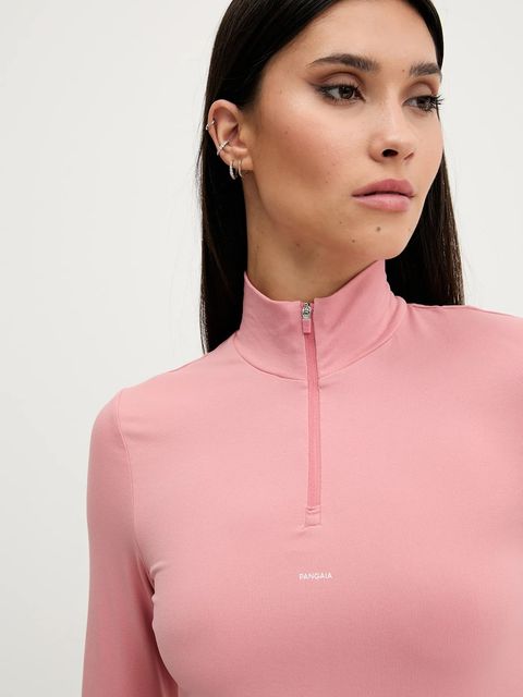 Pangaia longsleeve Plant-Stretch Zipped Long Sleeve Top damski kolor różowy 10002426