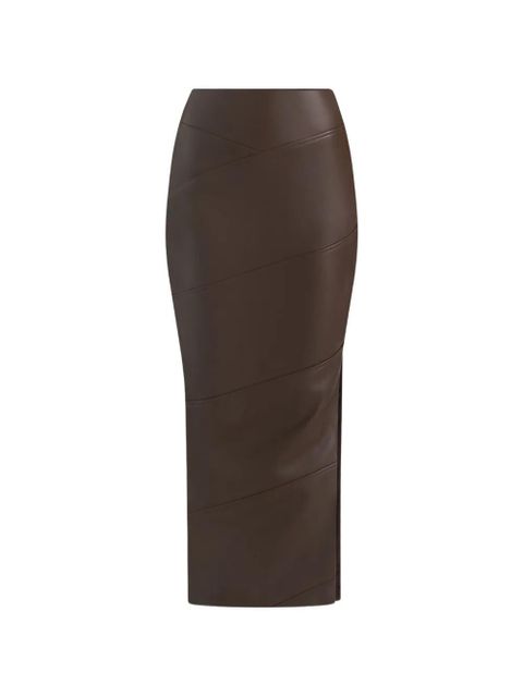 Manière De Voir Daisy panelled side-slit midi skirt - Brown - zdjęcie produktu nr 1