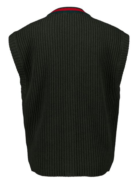 Gucci buttoned V-neck vest - Green - zdjęcie produktu nr 2