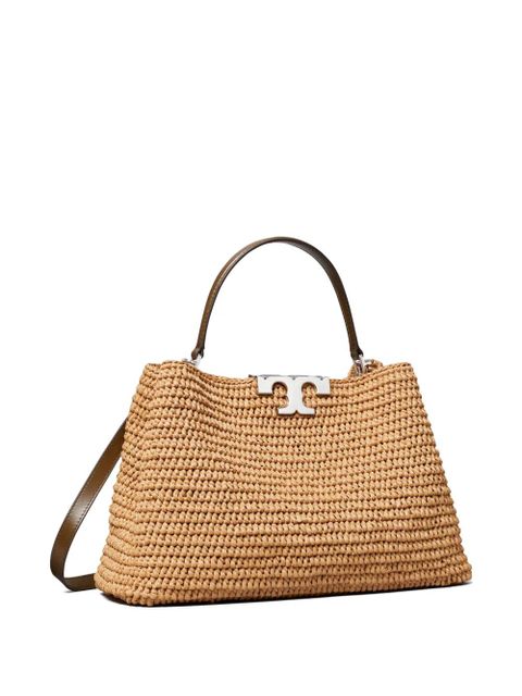 Tory Burch Eleanor raffia satchel bag - Neutrals