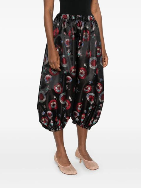 Comme Des Garçons patterned-intarsia trousers - Black