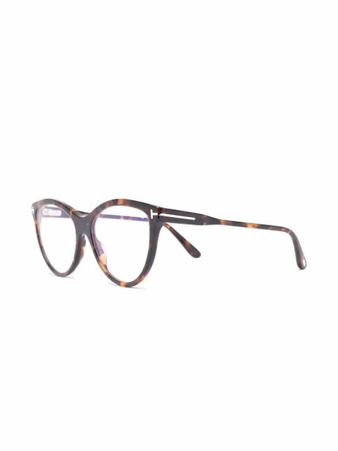 TOM FORD Eyewear detachable-frame cat-eye glasses - Brown