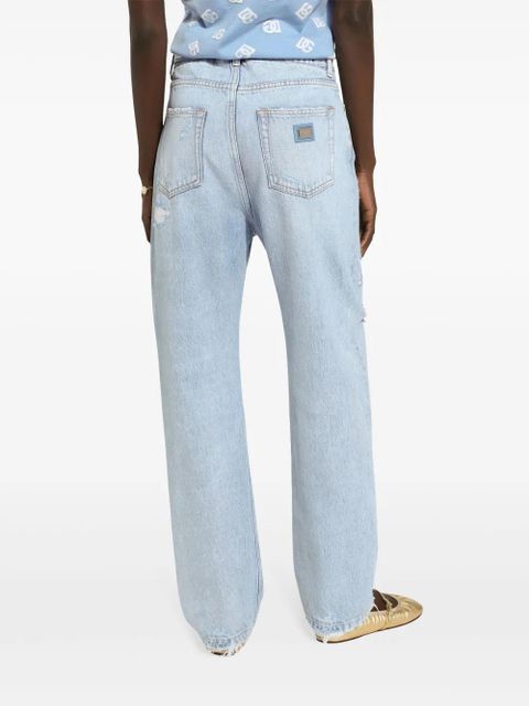 Dolce & Gabbana distressed finish straight-legged jeans - Blue