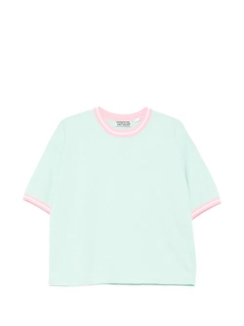 Essentiel Antwerp pink-trim T-shirt - Green - zdjęcie produktu nr 1