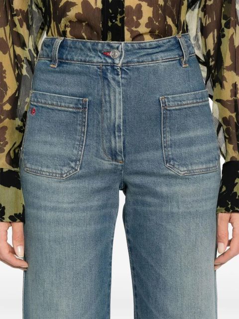 Victoria Beckham logo-patch jeans - Blue - zdjęcie produktu nr 2