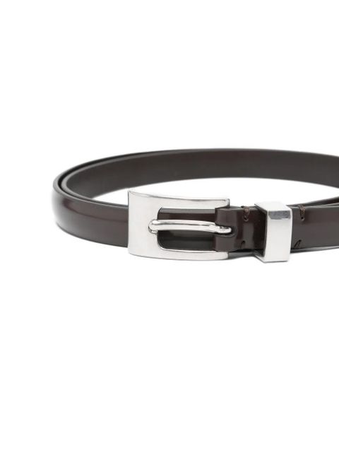 The Row silver-tone buckle belt - Brown