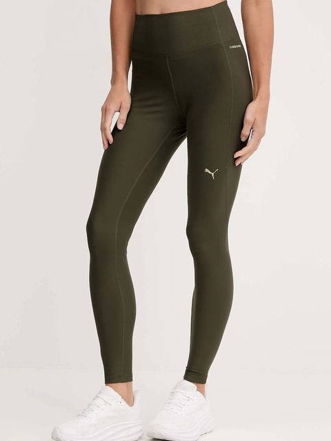 Puma legginsy treningowe kolor zielony gładkie 527452 - zdjęcie produktu nr 1