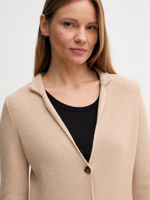 United Colors of Benetton kardigan z dodatkiem wełny kolor beżowy 1235D6934