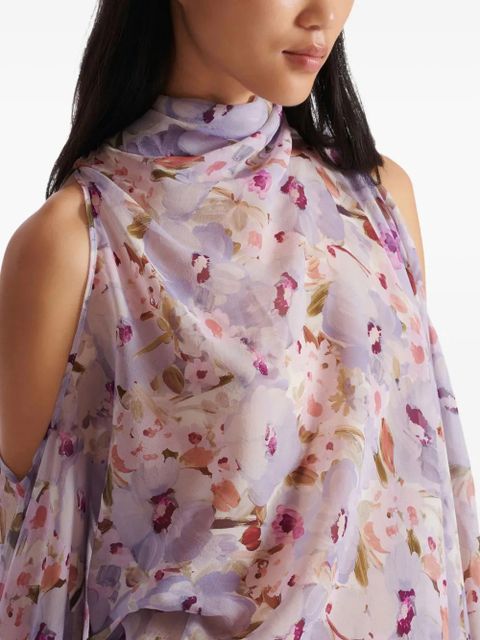 Balmain flowers-print blouse - Purple