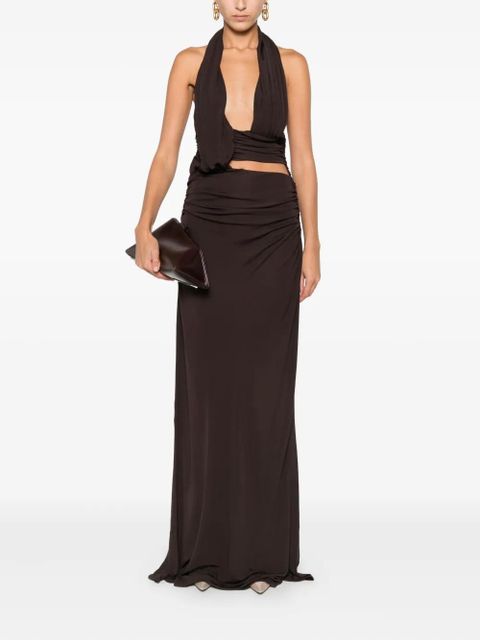 Christopher Esber draped cut-out maxi dress - Brown
