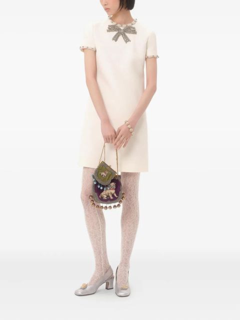 Valentino Garavani crystal-embellished mini dress - Neutrals