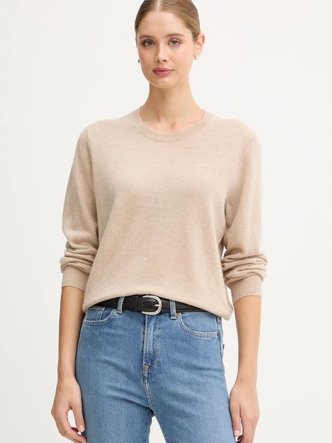 United Colors of Benetton sweter wełniany damski kolor beżowy 1002D10BG - zdjęcie produktu nr 1