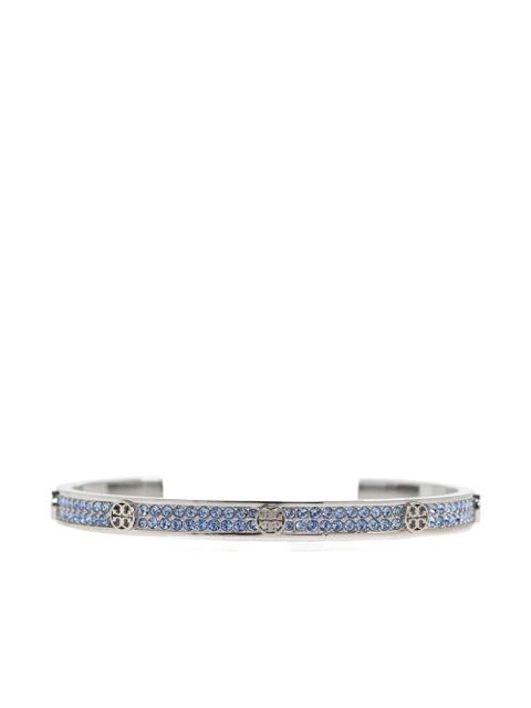 Tory Burch rhinestone-embellished logo bracelet - Silver - zdjęcie produktu nr 2