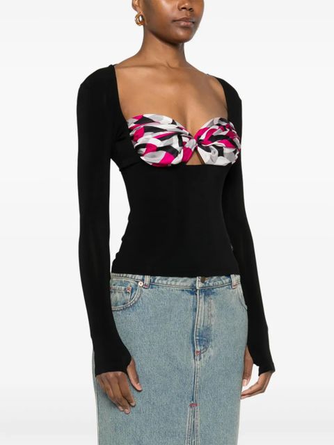 Marine Serre scarf-detailing blouse - Black