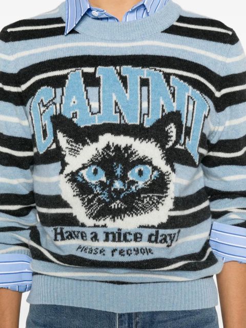 GANNI striped top - Blue