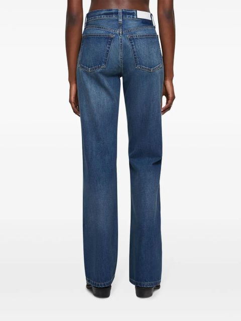 RE/DONE whiskered high-rise straight jeans - Blue