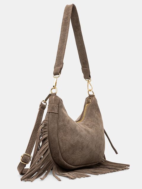 Answear.LAB torebka zamszowa kolor beżowy