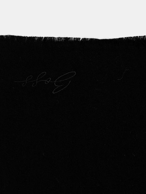 BOSS szalik z dodatkiem wełny damski kolor czarny gładki 50558638 - zdjęcie produktu nr 2