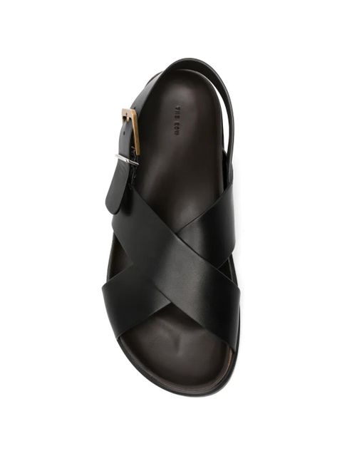 The Row buckle-fastening crossover-strap sandals - Black
