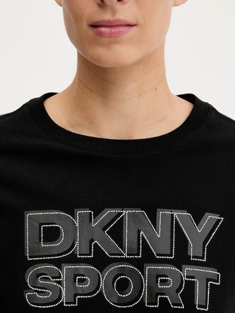 Dkny t-shirt bawełniany damski kolor czarny DP5T1346