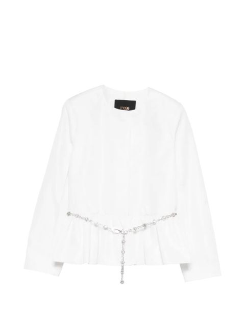 Maje embellished peplum-hem jacket - White - zdjęcie produktu nr 1