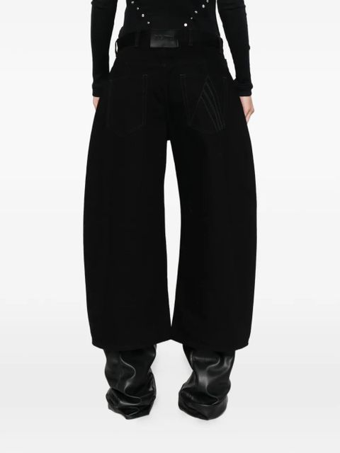 The Attico belt loops wide-leg jeans - Black
