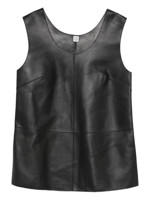 TOTEME scoop-neck leather top - Black - zdjęcie produktu nr 1