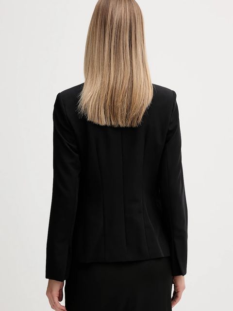 Sisley marynarka kolor czarny jednorzędowa gładka 2KVXLW01Q